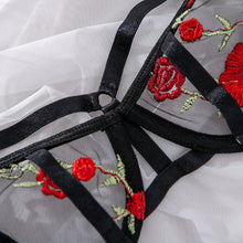 Load image into Gallery viewer, Lace Rose Garden Flower Embroidered Mesh Lingerie Set
