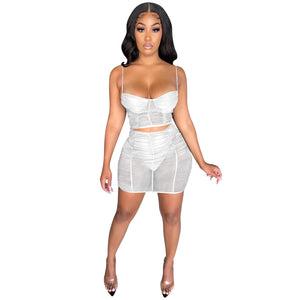 Ripple Me Mesh See Through Two Piece Set