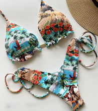 Load image into Gallery viewer, Tassel Leaves Island Print Bikini Set
