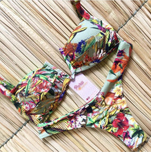 Load image into Gallery viewer, Tassel Leaves Island Print Bikini Set
