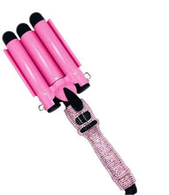 Load image into Gallery viewer, 3-Barrel Hair Waver Pink Hair Waver 3 Barrel Curling Iron Hair Crimping Ceramic Crystal Crimp Irons
