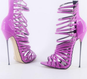 Purple Extreme Ultra Thin Sexy Pointed Toe High Heels