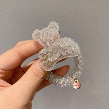 Load image into Gallery viewer, Crystal Zircon Women Scrunchies Hair Ties Elastic Rubber Bands Girl Flower Floral Head Accessories
