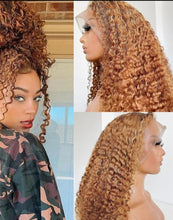 Load image into Gallery viewer, Peruvian Remy Brown Lace Front Deep Curly Wig
