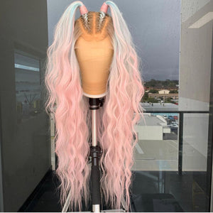 Ombre Pink hd Lace Frontal Wig Pre Plucked Loose Deep Wave Wig Pastel Purple Blue Highlight Wig Human Hair