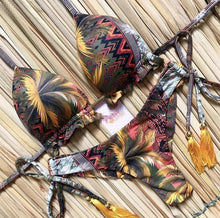 Load image into Gallery viewer, Tassel Leaves Island Print Bikini Set
