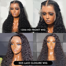 Load image into Gallery viewer, 40inch Brazilian Deep Wave Lace Front Human Hair Water Curly Wig
