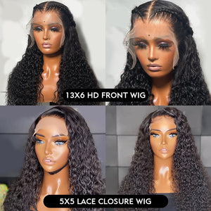 40inch Brazilian Deep Wave Lace Front Human Hair Water Curly Wig