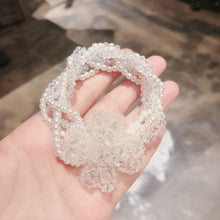 Load image into Gallery viewer, Crystal Zircon Women Scrunchies Hair Ties Elastic Rubber Bands Girl Flower Floral Head Accessories
