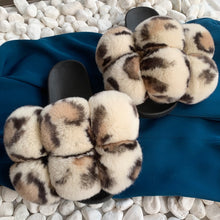 Load image into Gallery viewer, Pom Pom Fur Slippers Women Fluffy Sliders Furry Sandals Real Rabbit Fur Slippers Fox Fur Slides Multicolor
