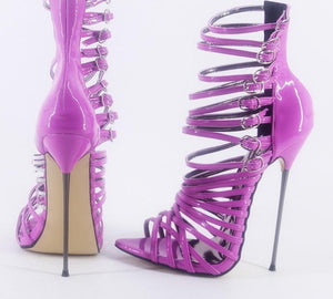 Purple Extreme Ultra Thin Sexy Pointed Toe High Heels