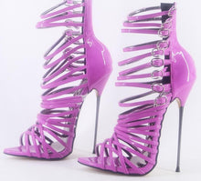 Load image into Gallery viewer, Purple Extreme Ultra Thin Sexy Pointed Toe High Heels
