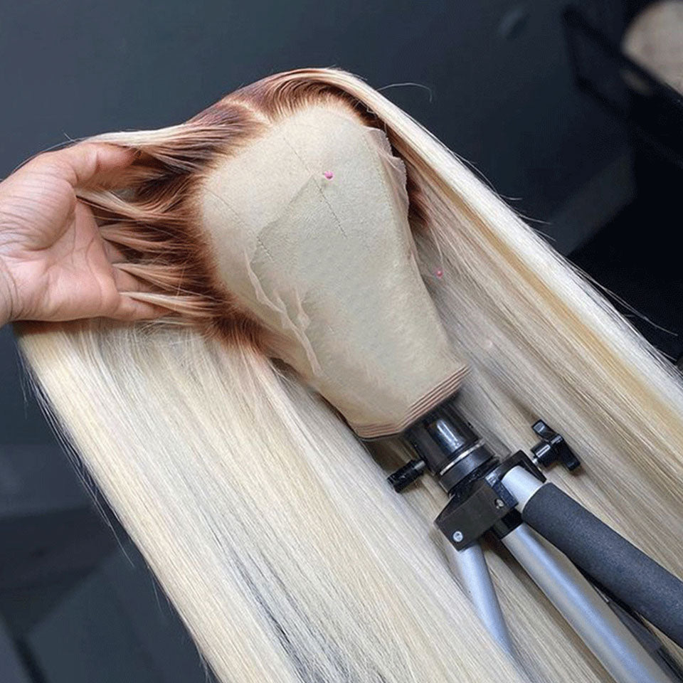 Straight Brazilian Remy Honey Blonde Lace Front Wig