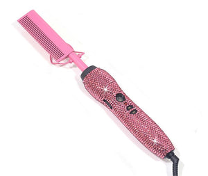 Crystal Pressing Hot Comb Electric Ceramic Pressing Comb High Heat Hot Comb 2 In 1 Hot Comb Straightener