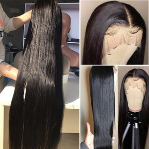 42 Inch Brazilian Bone Straight HD Lace Frontal Wig