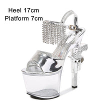 Load image into Gallery viewer, Darling Rhinestone Transparent High Heels
