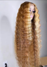 Load image into Gallery viewer, Mermaid Honey Blonde Deep Wave Human Hair Wig
