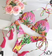 Load image into Gallery viewer, Tassel Leaves Island Print Bikini Set
