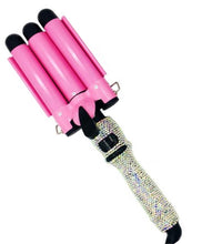 Load image into Gallery viewer, 3-Barrel Hair Waver Pink Hair Waver 3 Barrel Curling Iron Hair Crimping Ceramic Crystal Crimp Irons
