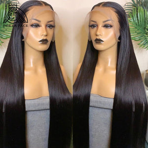 40 Inches Brazilian Bone Straight Transparent Human Hair Lace Wig