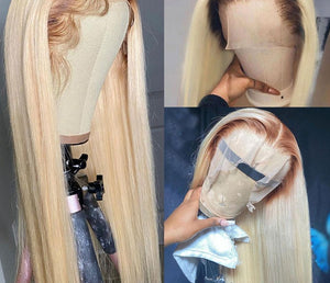 Straight Brazilian Remy Honey Blonde Lace Front Wig