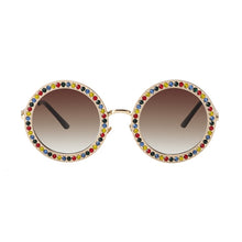 Load image into Gallery viewer, Cat eye round metal-studded trend sunglasses
