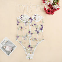 Load image into Gallery viewer, See Through Floral Embroidery IslandGirl Suit
