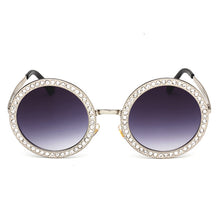 Load image into Gallery viewer, Cat eye round metal-studded trend sunglasses
