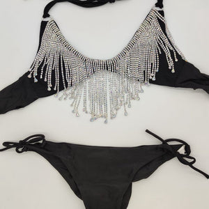 Rhinestone Tassel Swimsuits Crystal Diamonds Chain Bikini Sets