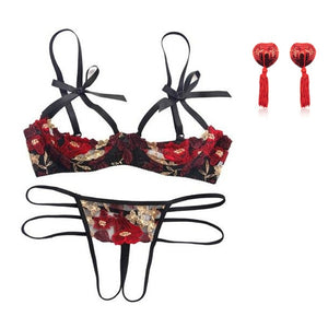 IslandGirl Intimates Embroidery Bra Set