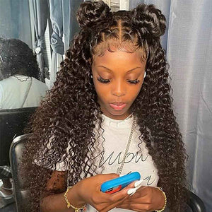 Kinky Curly Curls Full Lace Human Hair with Baby Hair Mongolian Kinky Lace Front Wigs