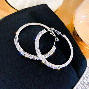 Women Jewelry 925 silver Euro American zircon Hoop Earring diamond earrings