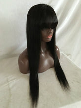 Load image into Gallery viewer, Mongolian Virgin Human Hair Lace Front Wig with Bands Silky Straight Glueless Wig
