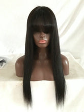 Load image into Gallery viewer, Mongolian Virgin Human Hair Lace Front Wig with Bands Silky Straight Glueless Wig
