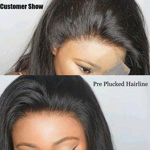 Natural Hairline Glueless Lace Front Wigs Brazilian Remy Human Hair 150% Density Loose Curly