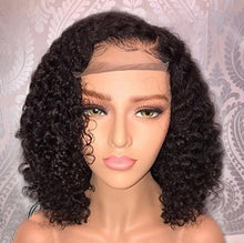 Load image into Gallery viewer, Curly Bob Lace Front Wigs Curly Lace Wig Lace Frontal Wig Brazilian Curly Human Hair Wigs
