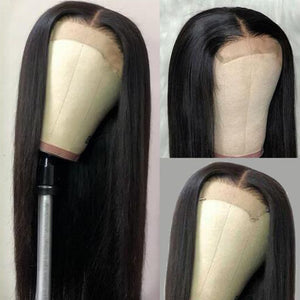 4*4 Lace Front Closure Wig Brazilian Straight Human Hair Lace Frontal Wig