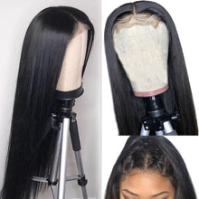 Load image into Gallery viewer, 4*4 Lace Front Closure Wig Brazilian Straight Human Hair Lace Frontal Wig
