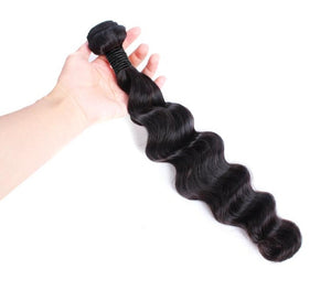 3pcs Mink Hair Brazilian Human Hair Weave 8A Natural Black Color Loose Deep Wave Hair Extensions