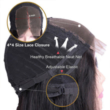 Load image into Gallery viewer, 4*4 Lace Front Closure Wig Brazilian Straight Human Hair Lace Frontal Wig
