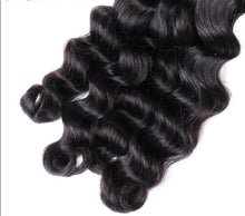 Load image into Gallery viewer, 3pcs Mink Hair Brazilian Human Hair Weave 8A Natural Black Color Loose Deep Wave Hair Extensions
