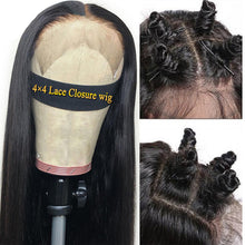 Load image into Gallery viewer, 4*4 Lace Front Closure Wig Brazilian Straight Human Hair Lace Frontal Wig
