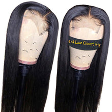 Load image into Gallery viewer, 4*4 Lace Front Closure Wig Brazilian Straight Human Hair Lace Frontal Wig
