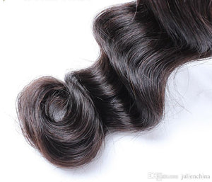 3pcs Mink Hair Brazilian Human Hair Weave 8A Natural Black Color Loose Deep Wave Hair Extensions